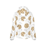 Sketch style cookie pattern Women's Padded Hooded Jacket