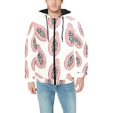 papaya pattern Men's Padded Hooded Jacket
