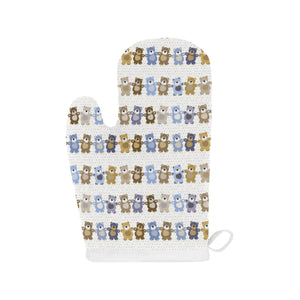 Teddy Bear Pattern Print Design 02 Heat Resistant Oven Mitts