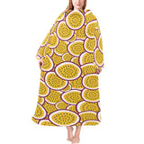 Passion fruits slice pattern Blanket Robe with Sleeves