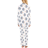 Hedgehog Pattern Print Design 04 Women's Long Pajama Set