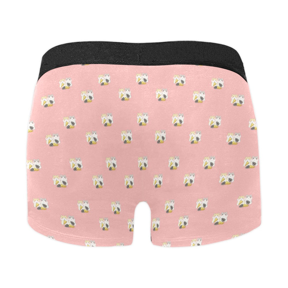 Cute hamster cheese pattern pink background Men's All Over Print Boxer Briefs Men's Underwear