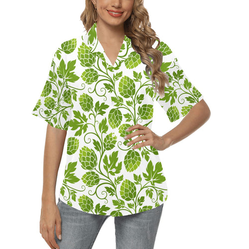 Hop design pattern Women's All Over Print Hawaiian Shirt