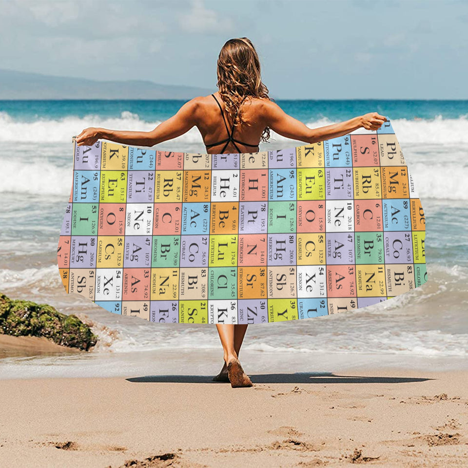 Chemistry Periodic Table Pattern Print Design 01 Beach Towel