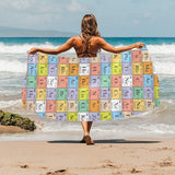 Chemistry Periodic Table Pattern Print Design 01 Beach Towel