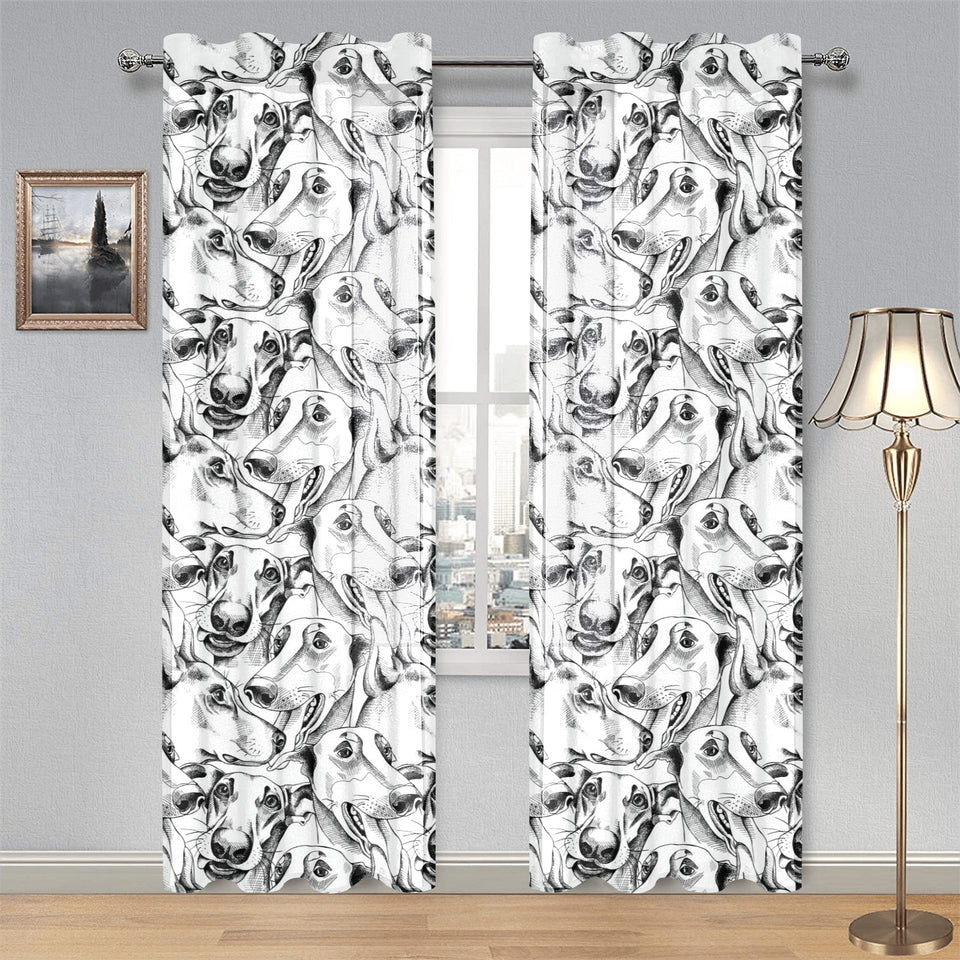Greyhound Pattern Print Design 01 Gauze Curtain