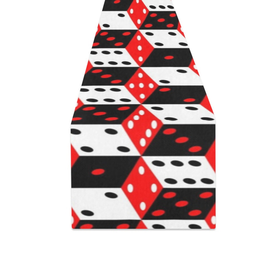 Dice Pattern Print Design 02 Table Runner