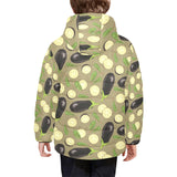 Eggplant Pattern Print Design 02 Kids' Boys' Girls' Padded Hooded Jacket