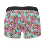 Beagle muzzles turquoise paint splashes pink patte Men's All Over Print Boxer Briefs Men's Underwear