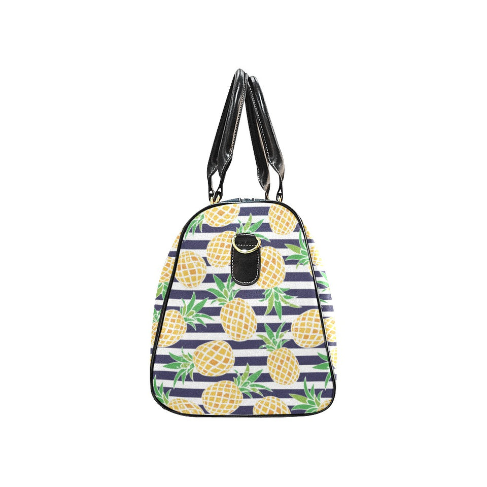 Pineapples pattern striped background Travel Bag