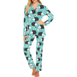 Hedgehog Pattern Print Design 03 Women's Long Pajama Set