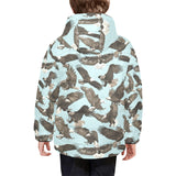 Eagle Pattern Print Design 01 Kids' Boys' Girls' Padded Hooded Jacket