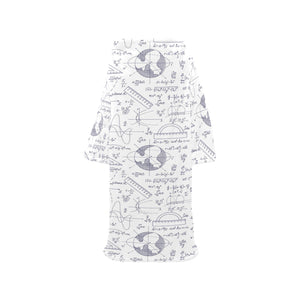 Math Pattern Print Design 03 Blanket Robe with Sleeves