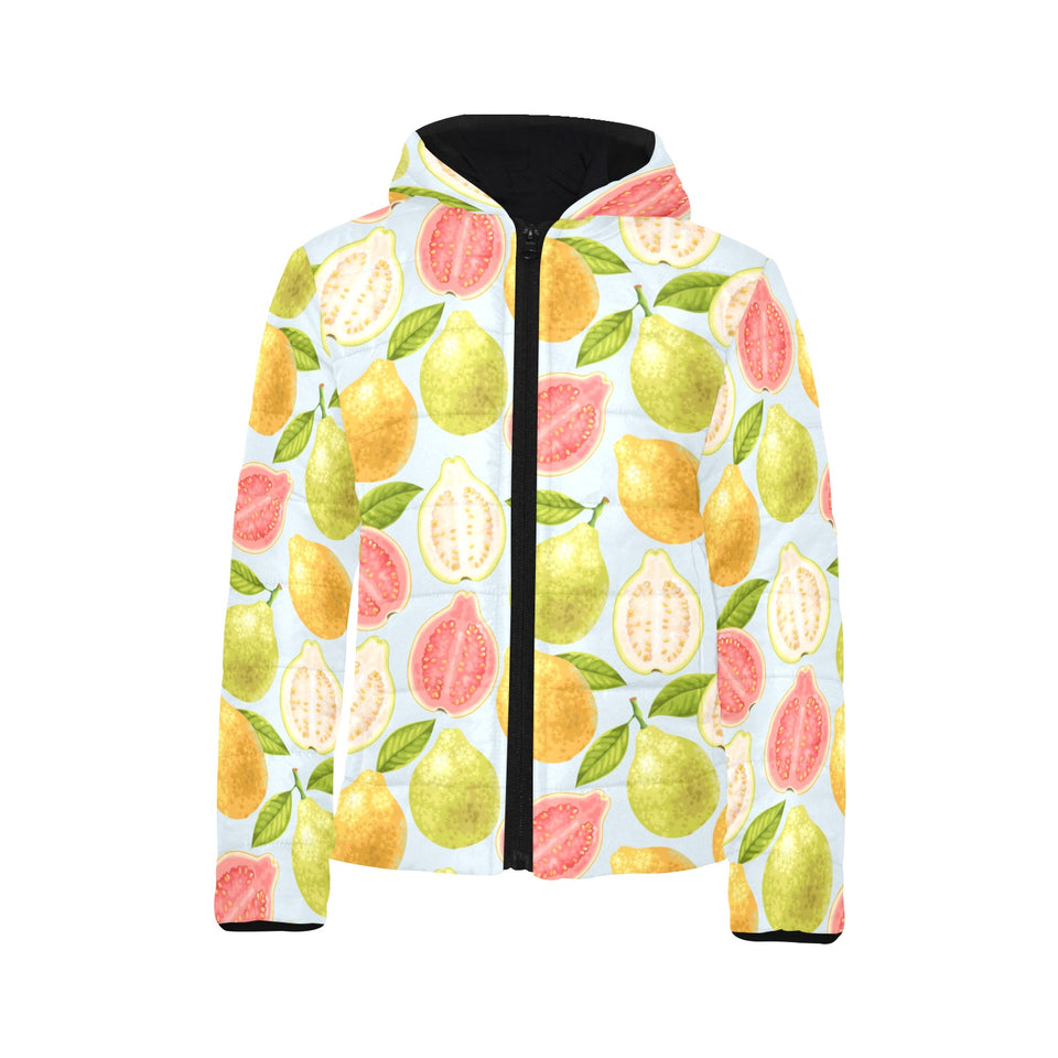 Guava design pattern Kids' Boys' Girls' Padded Hooded Jacket