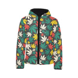 Canabis Marijuana Weed Pattern Print Design 02 Kids' Boys' Girls' Padded Hooded Jacket