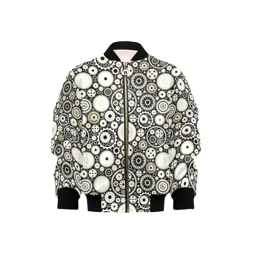Gear Pattern Print Design 02 Kids' Boys' Girls' Bomber Jacket