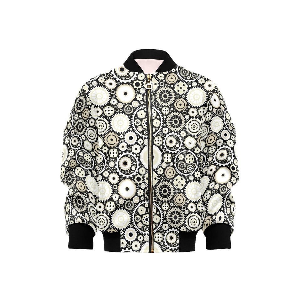 Gear Pattern Print Design 02 Kids' Boys' Girls' Bomber Jacket
