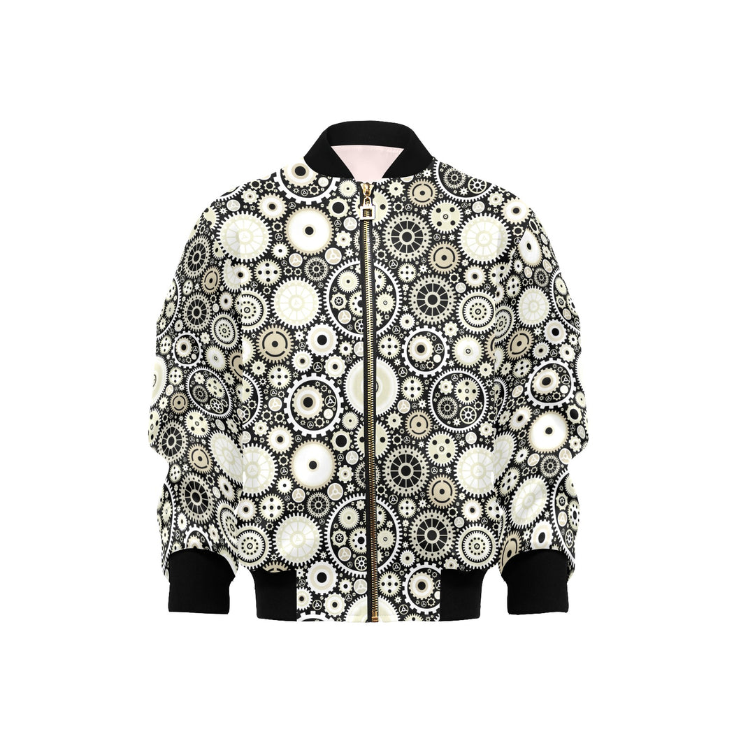 Gear Pattern Print Design 02 Kids' Boys' Girls' Bomber Jacket