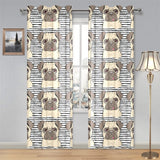 Happy pug pattern Gauze Curtain