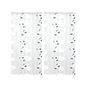 Bull Terrier Pattern Print Design 01 Gauze Curtain