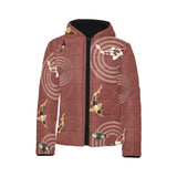 Koi Fish Carp Fish red background Kids' Boys' Girls' Padded Hooded Jacket