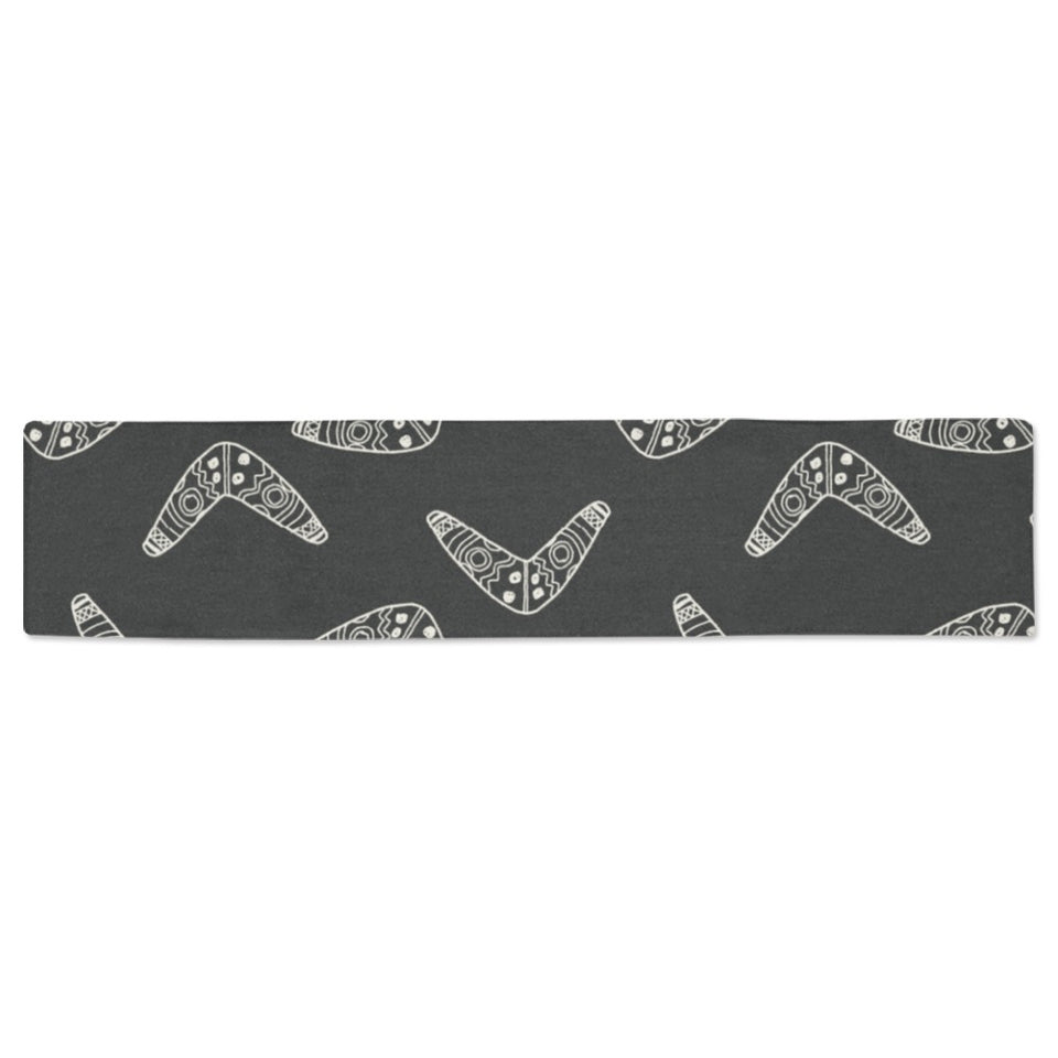Hand drawn boomerang Australian aboriginal ornamen Table Runner