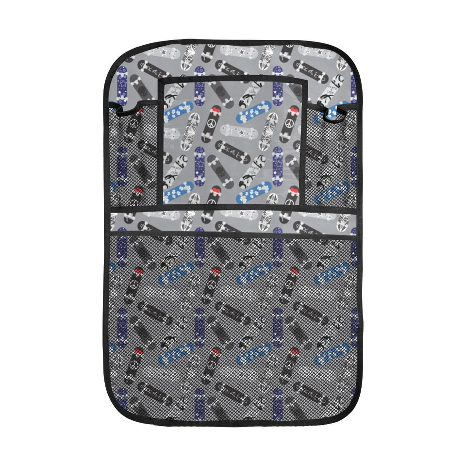 Skate Board Pattern Print Design 03 Car Seat Back Organizer
