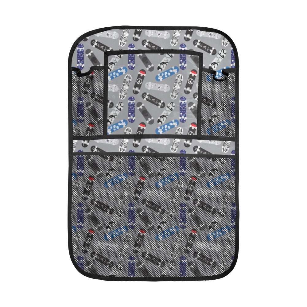 Skate Board Pattern Print Design 03 Car Seat Back Organizer