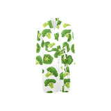 Cute broccoli pattern Men's Long Sleeve Belted Night Robe