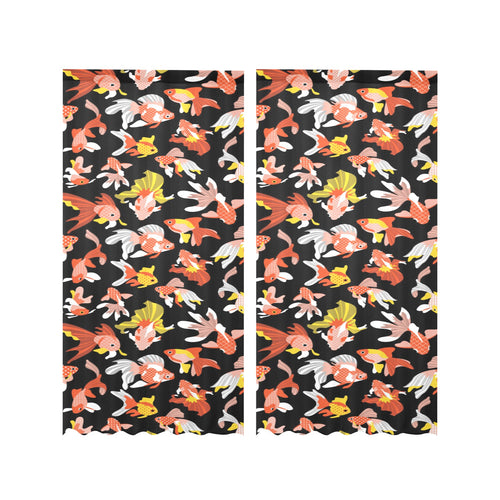 Goldfish Pattern Print Design 03 Gauze Curtain
