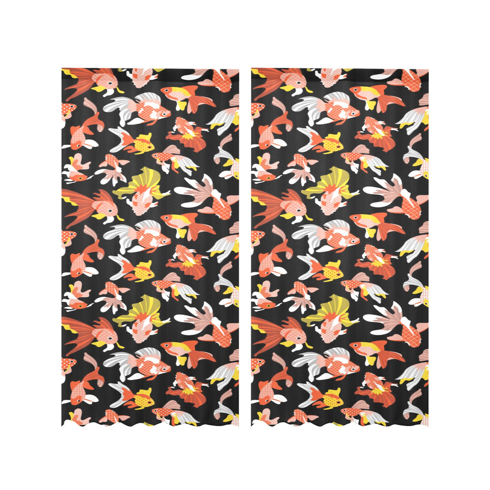 Goldfish Pattern Print Design 03 Gauze Curtain