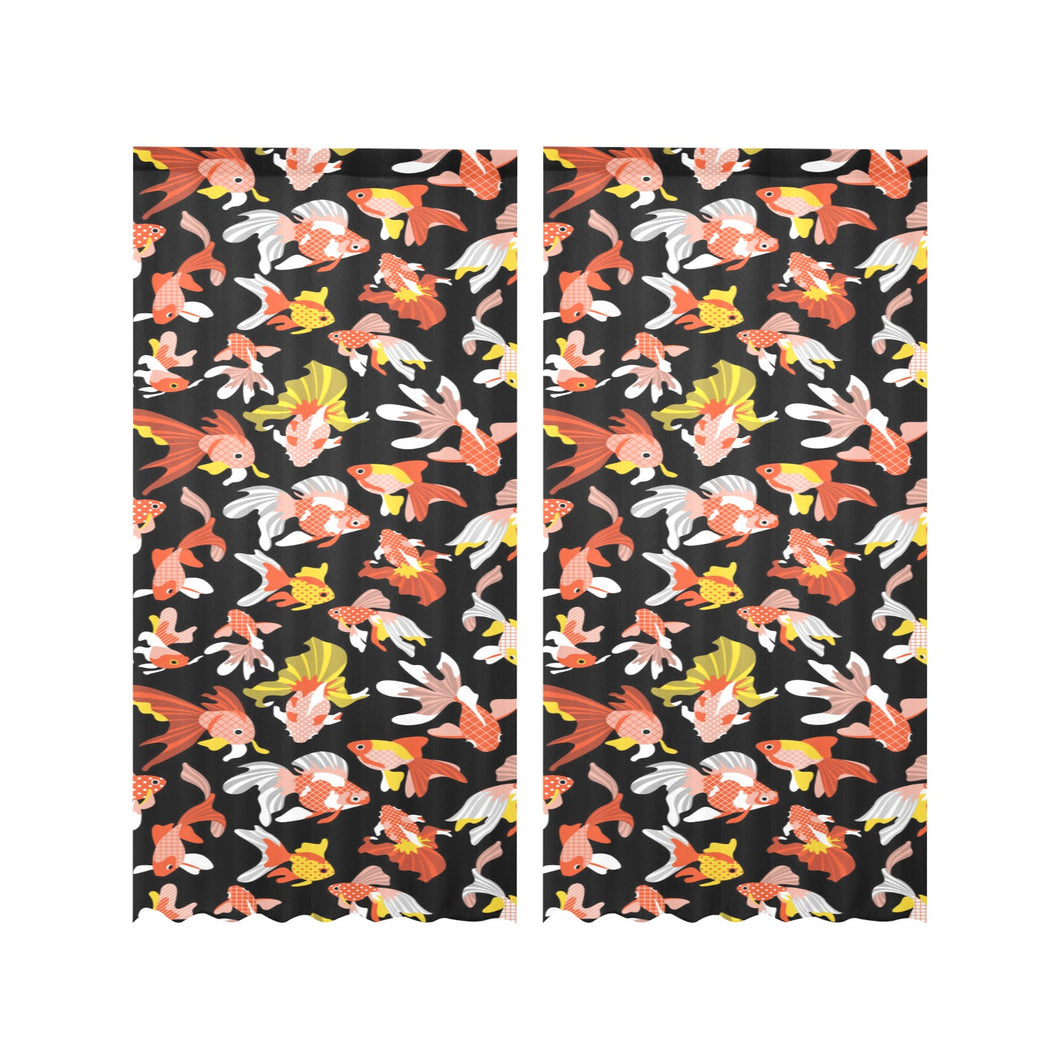 Goldfish Pattern Print Design 03 Gauze Curtain