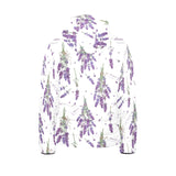 lavender flower design pattern Kids' Boys' Girls' Padded Hooded Jacket