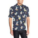 Cute sloth astronaut star planet rocket pattern Men's All Over Print Polo Shirt
