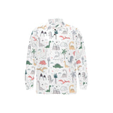 Cute cartoon dinosaurs tree pattern Men's Long Sleeve Polo Shirt
