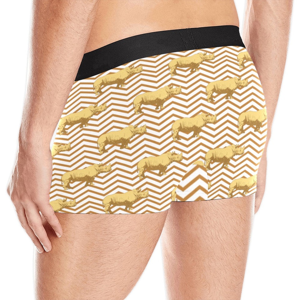 Rhino yellow theme pattern Men's All Over Print Boxer Briefs Men's Underwear