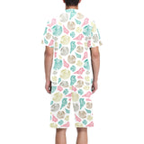 Colorful shell pattern Men's V-Neck Short Pajama Set