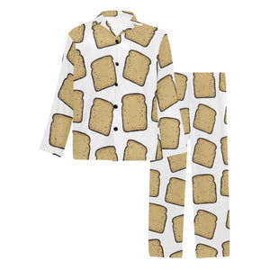 Bread Toast Pattern Print Design 03 Men's Long Pajama Set