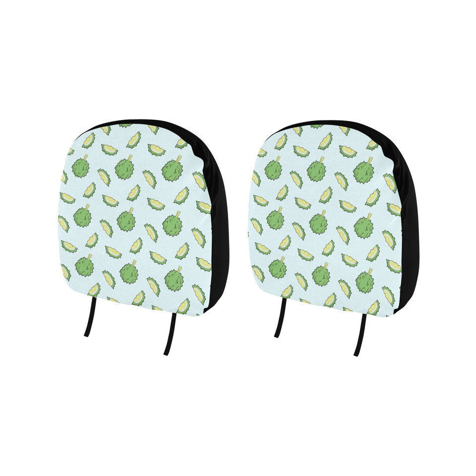 Durian pattern blue background Car Headrest Cover