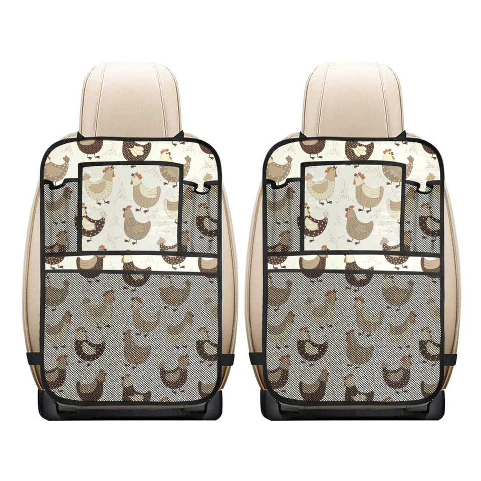 Cute rooster chicken cock Car Seat Back Organizer