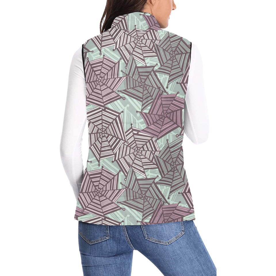 Spider web cobweb design color pattern Women's Padded Vest