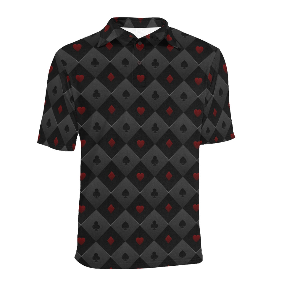 Casino Cards Suits Pattern Print Design 05 Men's All Over Print Polo Shirt
