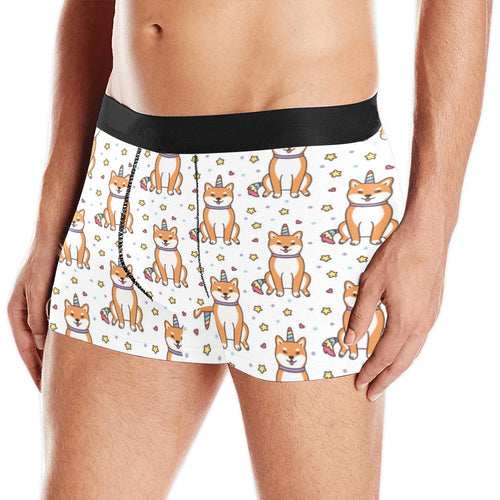 shiba inu unicorn costume horn colorful tail patte Men's All Over Print Boxer Briefs Men's Underwear
