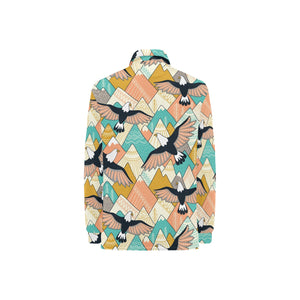 Eagle Pattern Print Design 02 Women's Long Sleeve Polo Shirt