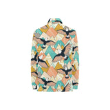 Eagle Pattern Print Design 02 Women's Long Sleeve Polo Shirt