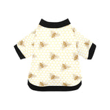 Bee honeycomb seamless design pattern All Over Print Pet Dog Round Neck Fuzzy Shirt