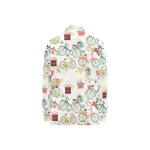 Bicycle Pattern Print Design 05 Women's Long Sleeve Polo Shirt