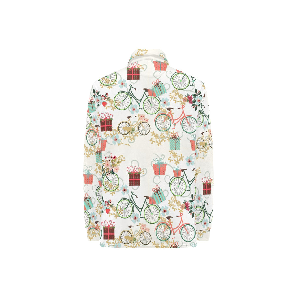 Bicycle Pattern Print Design 05 Women's Long Sleeve Polo Shirt