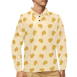 Cheese pattern Men's Long Sleeve Polo Shirt