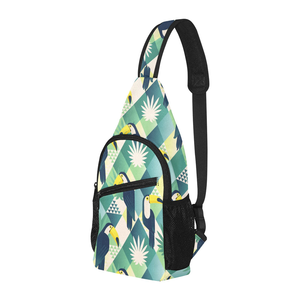 Toucan tropical leaves design pattern All Over Print Chest Bag